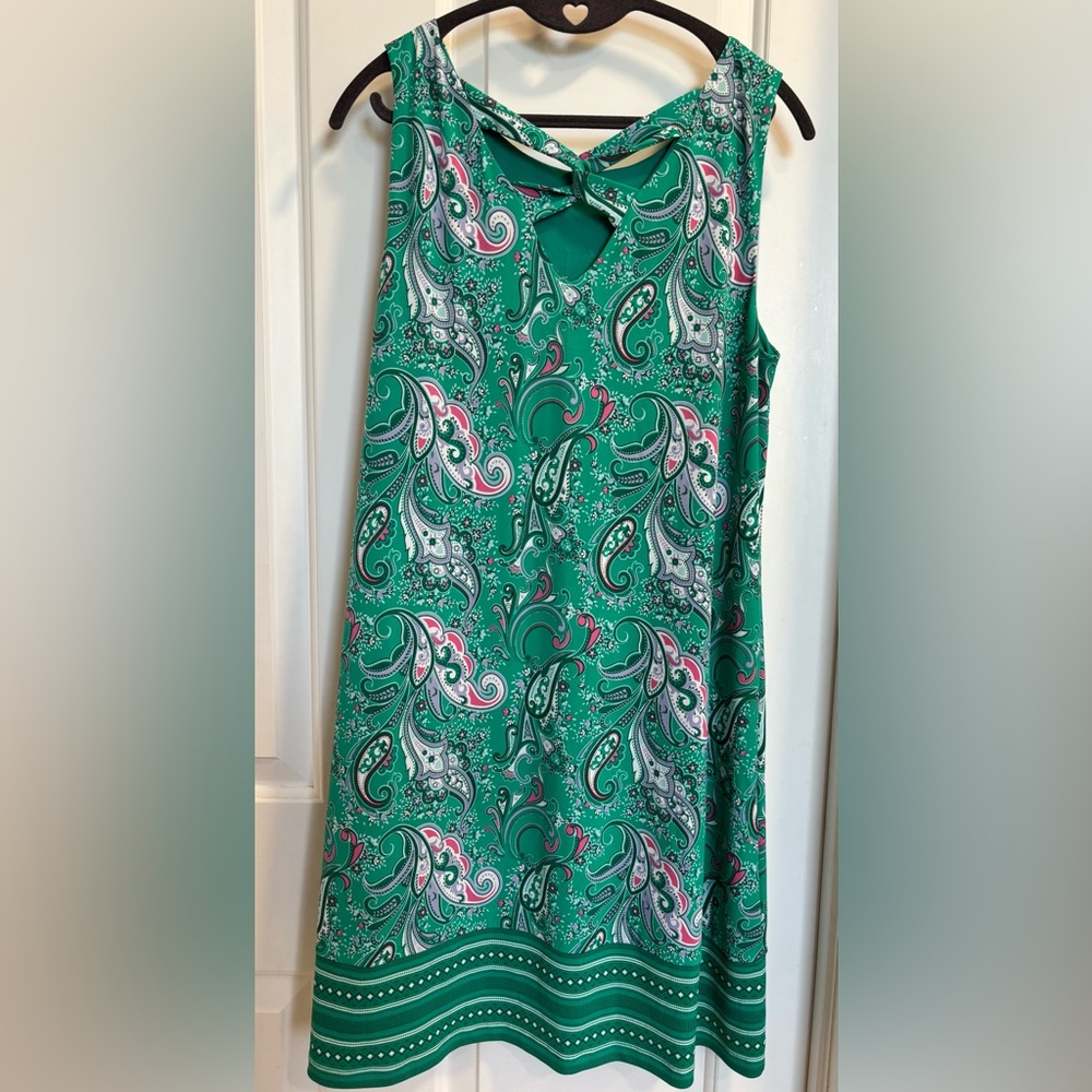 Magnolia Grace Green Paisley Sleeveless Dress Size Large - Picture 5 of 12